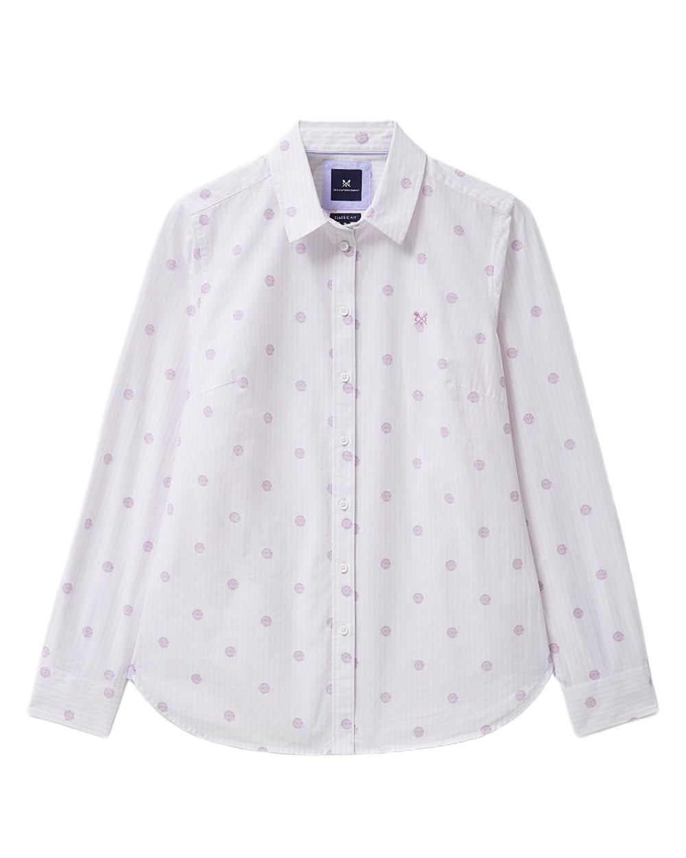 Spot Stripe Coloured Crew Clothing Womens Lulworth Shirt on White Background
