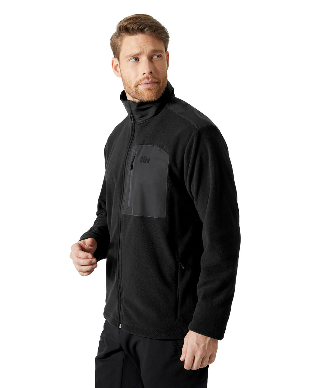 Black coloured Helly Hansen Fleece Jacket on White background 