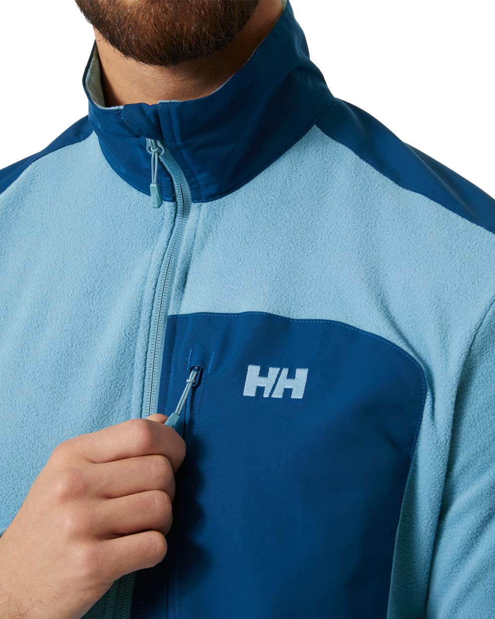 Blue Fog coloured Helly Hansen Fleece Jacket on White background 