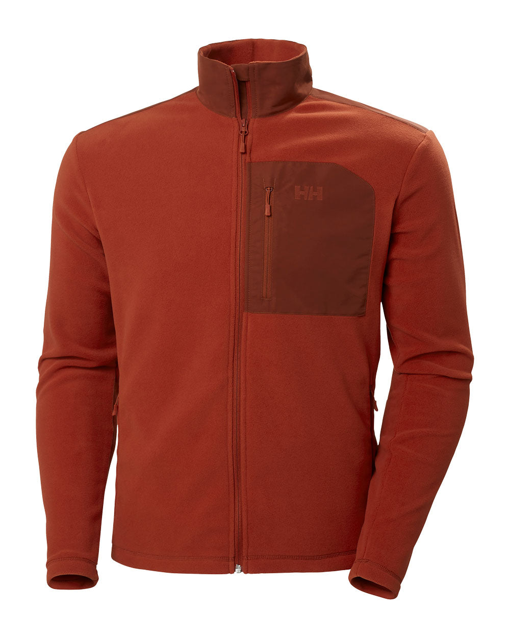 Deep Canyon coloured Helly Hansen Fleece Jacket on White background 