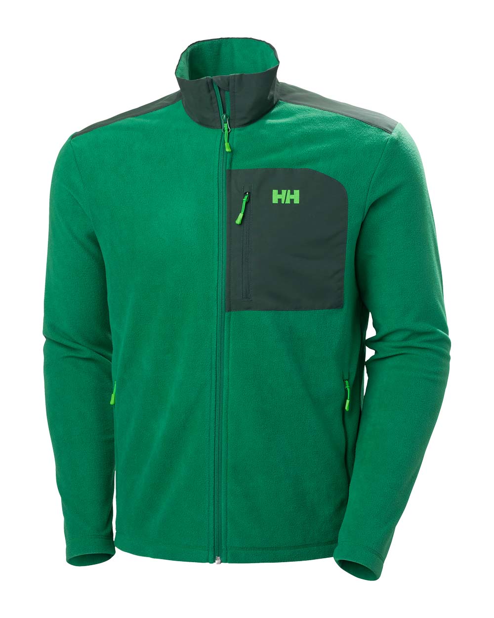 Malachite coloured Helly Hansen Fleece Jacket on White background 