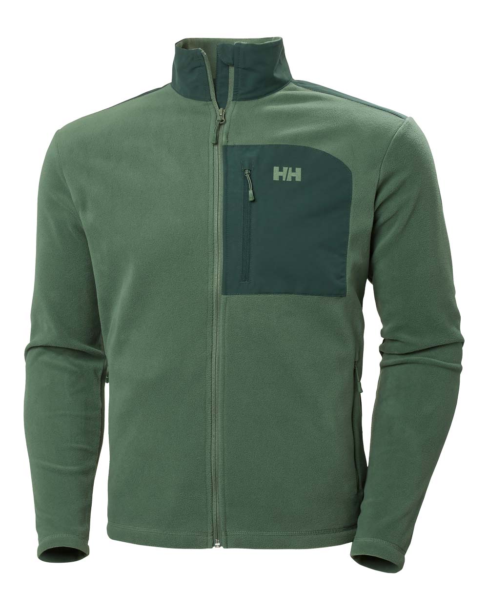 Spruce coloured Helly Hansen Fleece Jacket on White background 