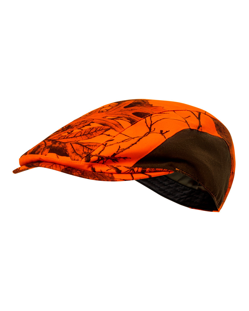 Realtree Edge Orange coloured Deerhunter Eagle Flat Cap on white background 