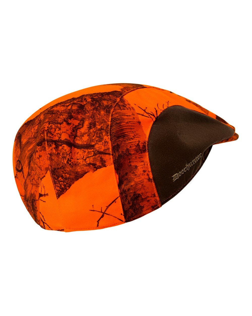 Realtree Edge Orange coloured Deerhunter Eagle Flat Cap on white background 