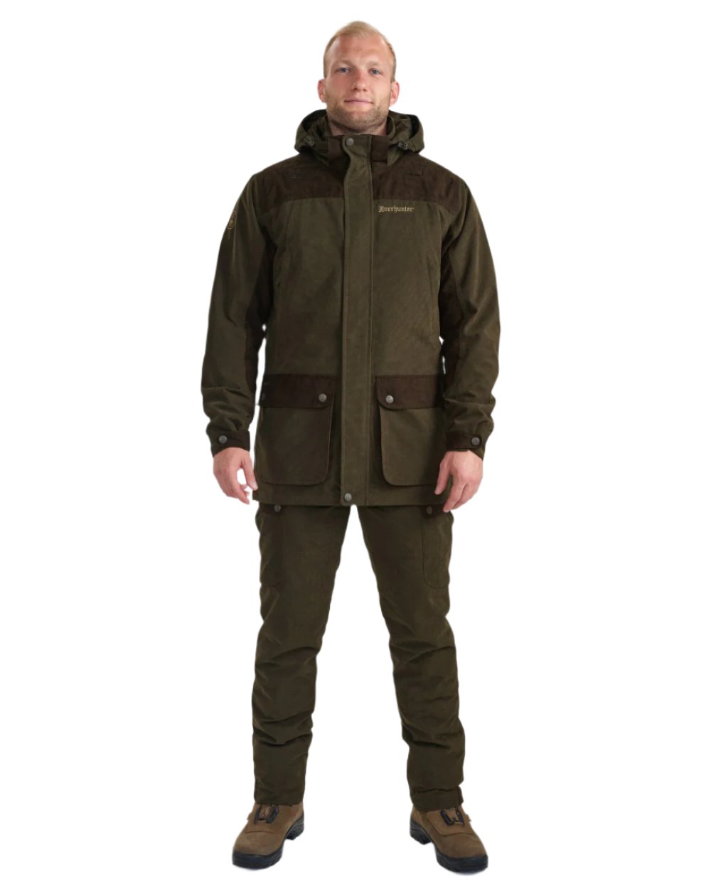 Tarmac Green Coloured Deerhunter Eagle Jacket On A White Background 