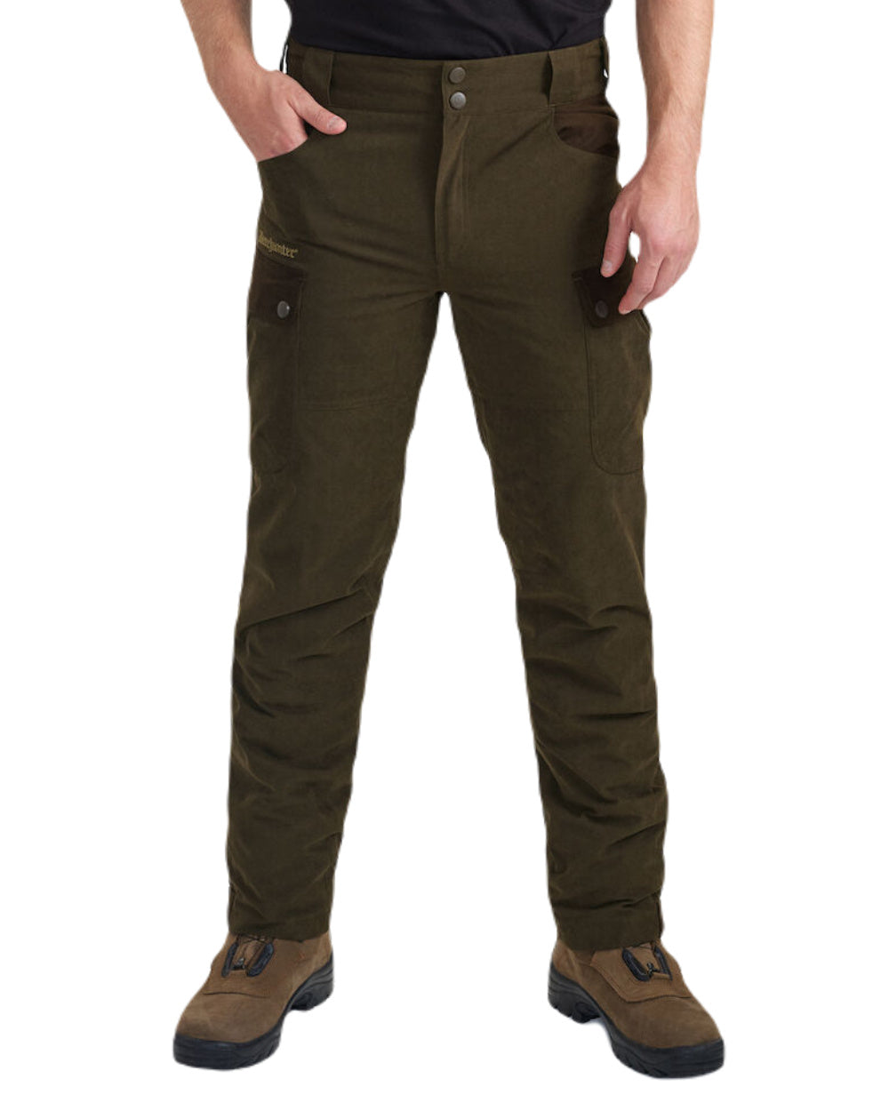 Tarmac Green coloured Deerhunter Eagle Trouser on a white background 