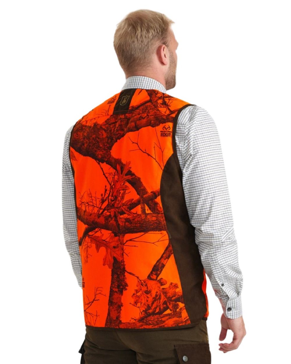 Realtree Edge Orange Coloured Deerhunter Eagle Waistcoat on white background 