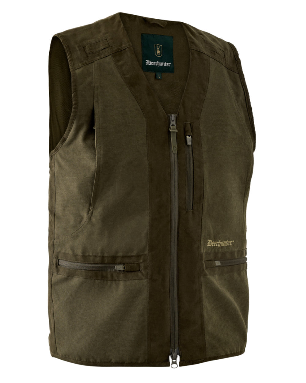 Tarmac Green Coloured Deerhunter Eagle Waistcoat On A White Background 