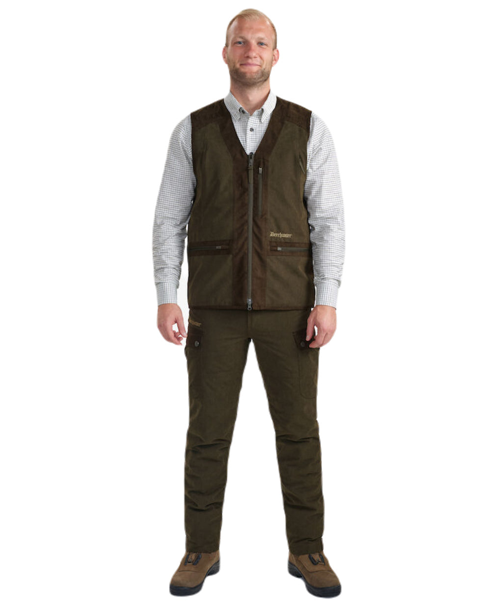 Tarmac Green Coloured Deerhunter Eagle Waistcoat on white background 