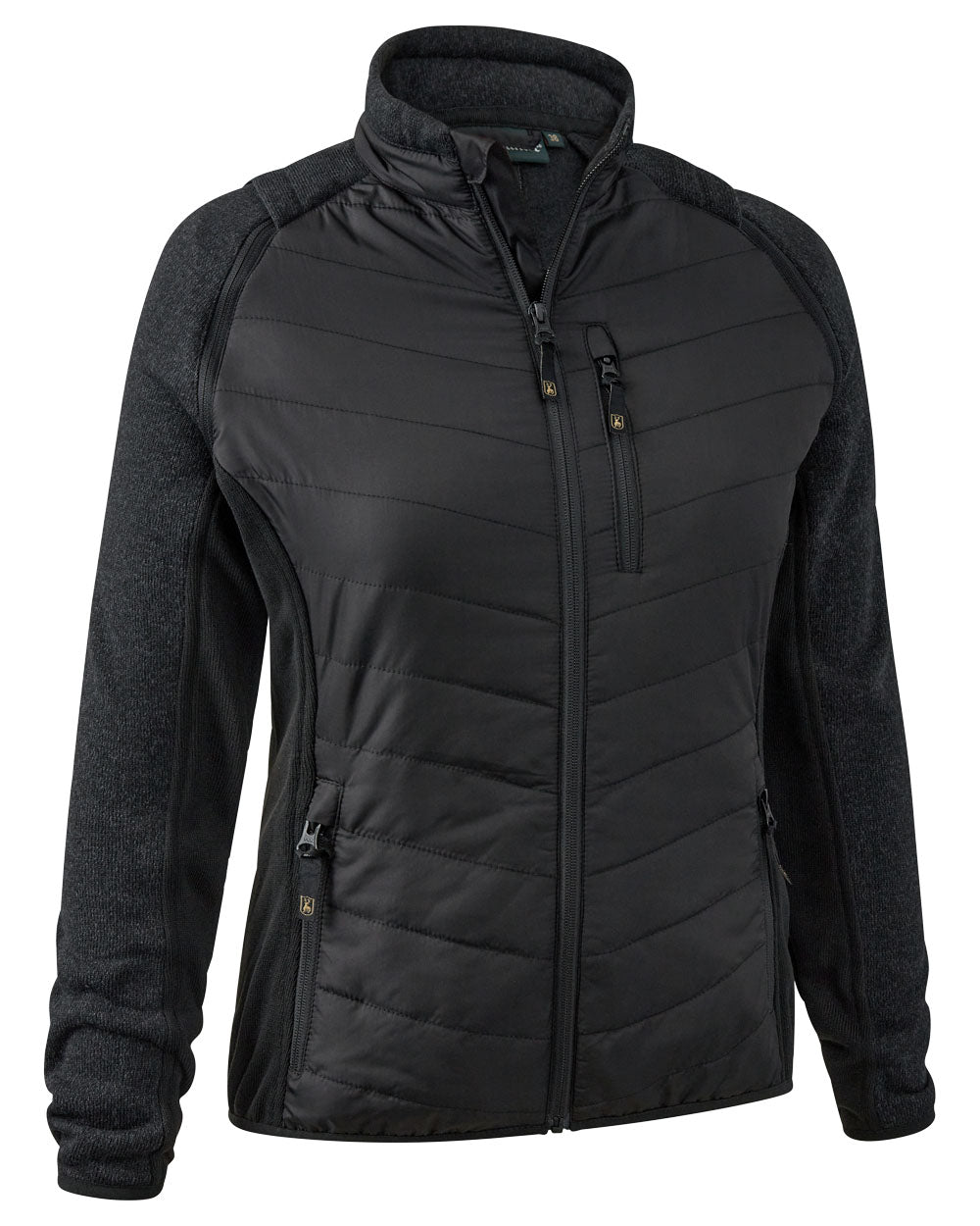 Black coloured Lady Moor Zip-off Jacket on White background 