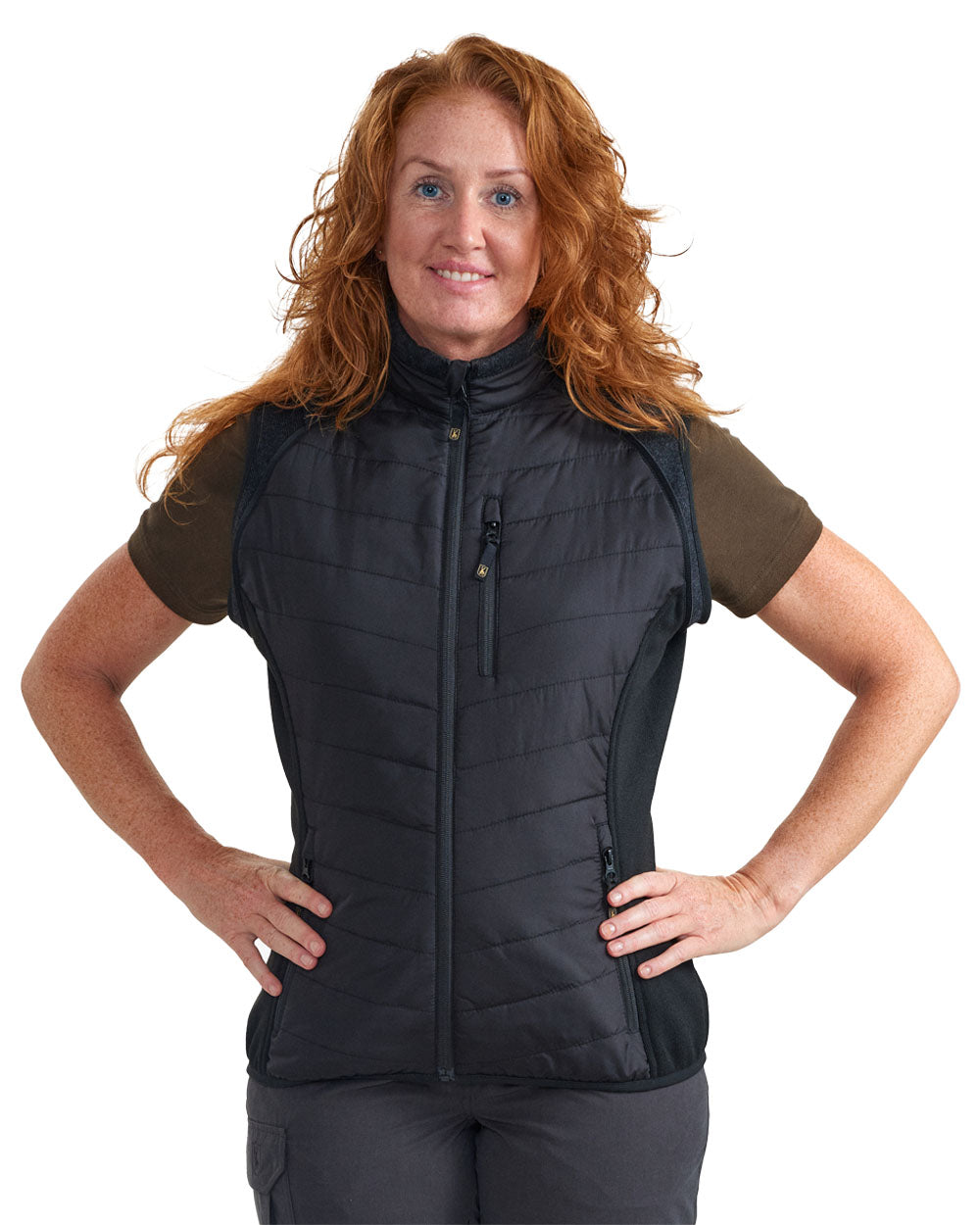 Black coloured Lady Moor Zip-off Jacket on White background 