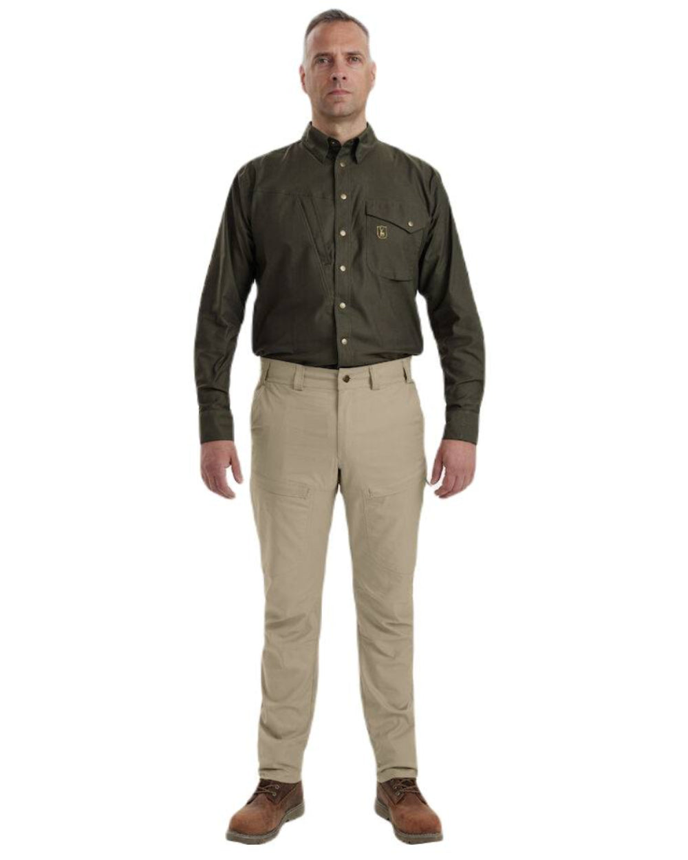 Beige Coloured Deerhunter Matobo Trousers On A White Background 