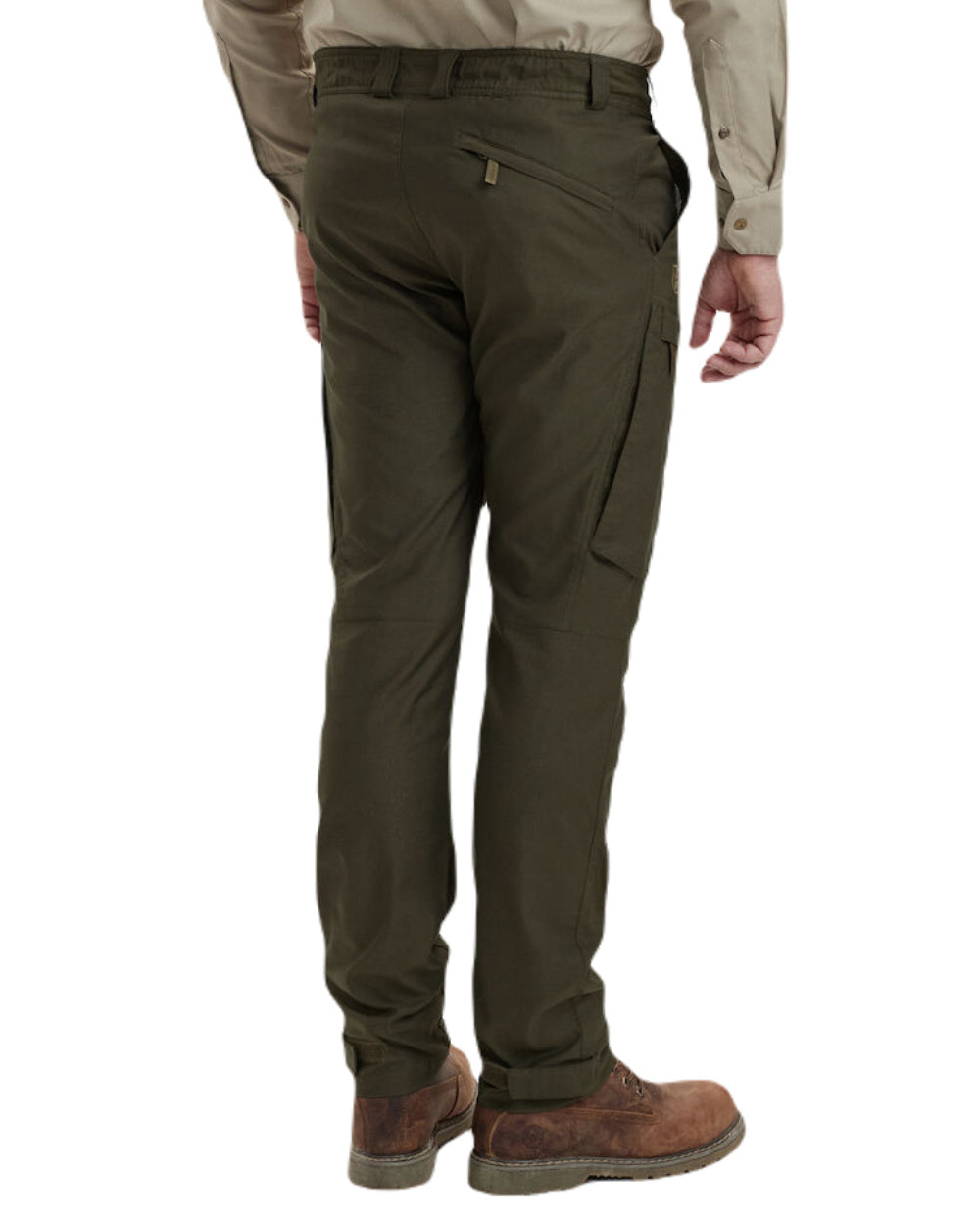 Forest Green Coloured Deerhunter Matobo Trousers On A White Background 