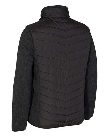 Black coloured Deerhunter Moor Padded Jacket with Knitted Sleeves on White background 