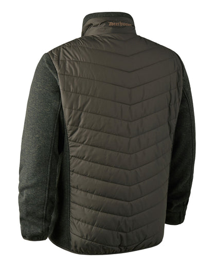 Timber coloured Deerhunter Moor Padded Jacket with Knitted Sleeves on White background 