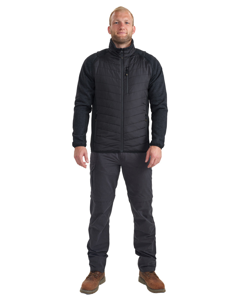 Black coloured Deerhunter Moor Zip-off Jacket on White background 