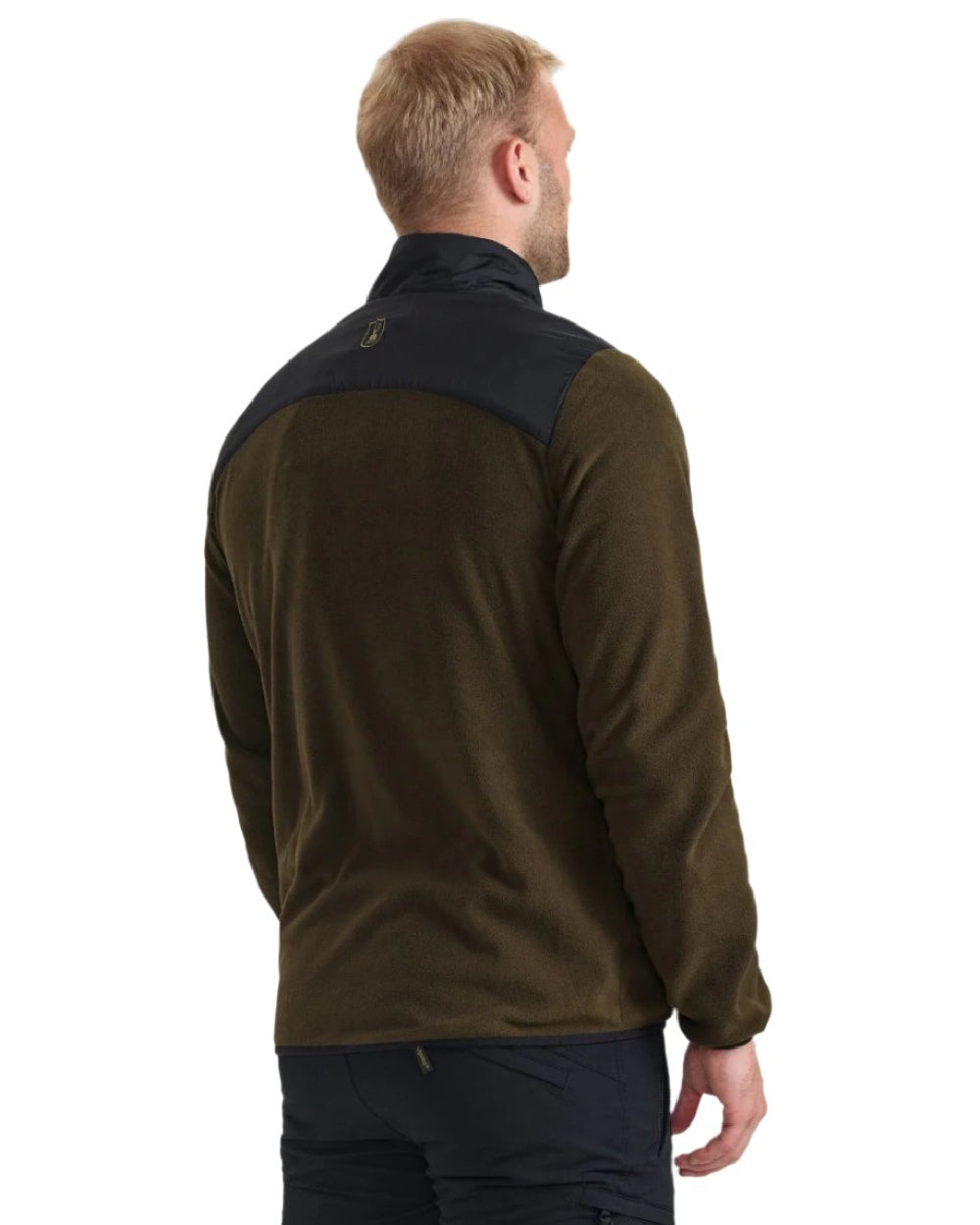 Chestnut Brown coloured Deerhunter Northward Fleece Jacket on white background 