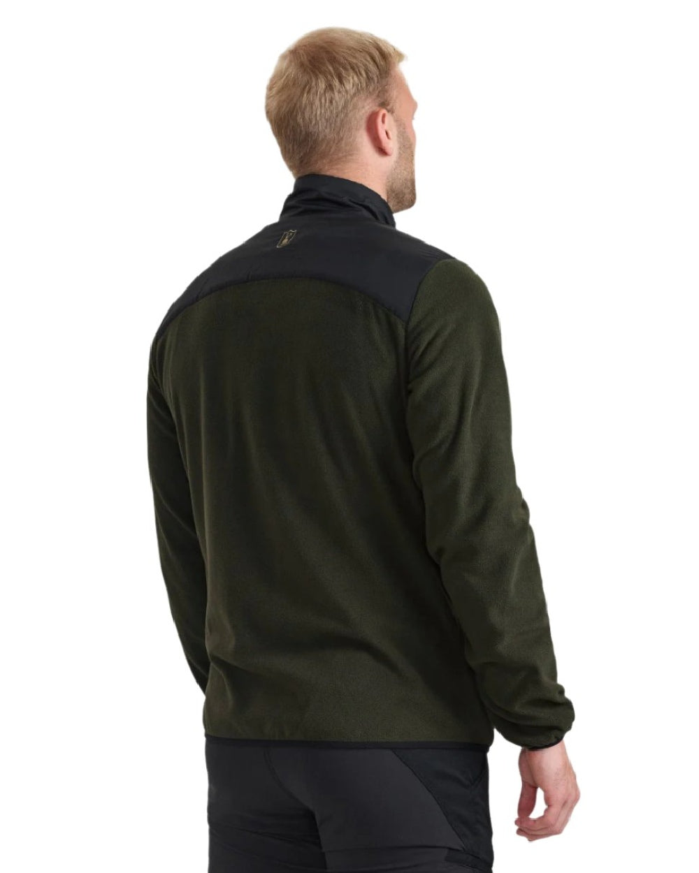 Rifle Green coloured Deerhunter Northward Fleece Jacket on white background 