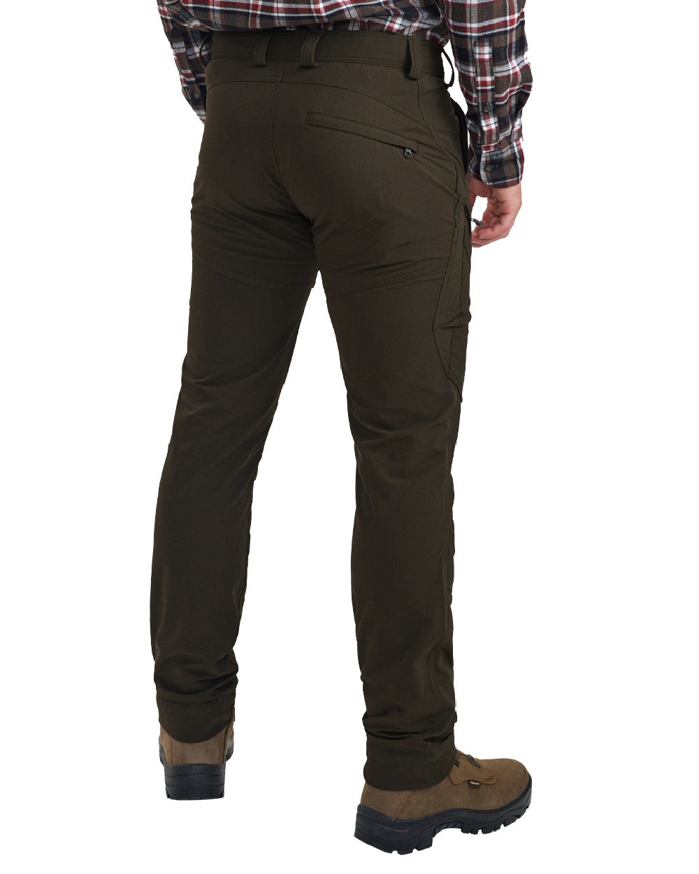 Bark Green coloured Deerhunter Northward Trousers on White Background 