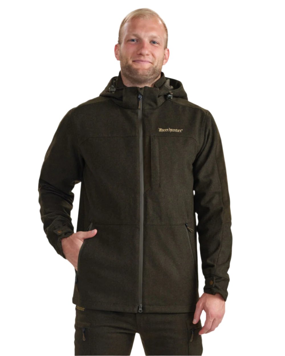 Loden Wood Coloured Deerhunter Tatra Active Jacket On A White Background 