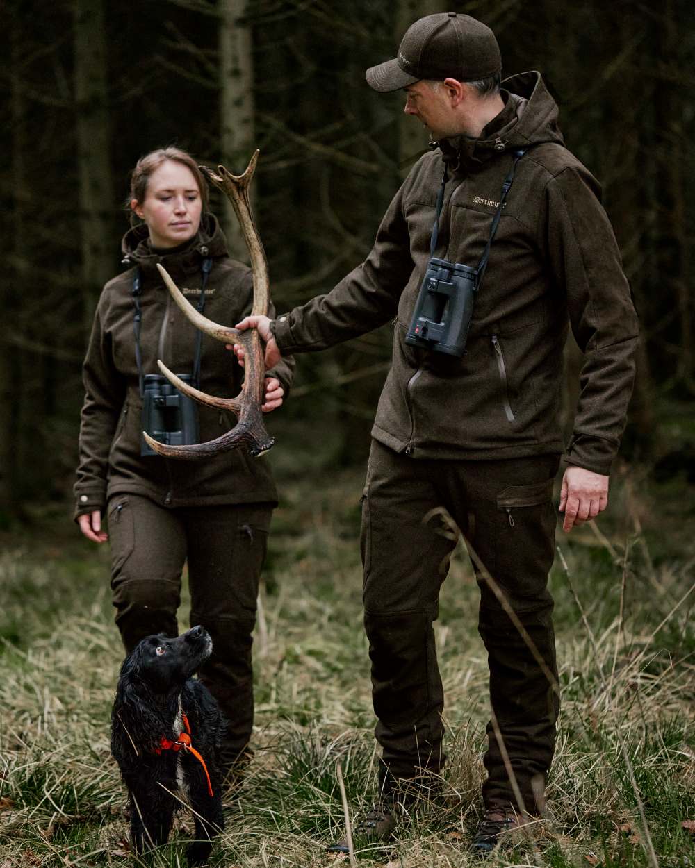 Loden Wood coloured Deerhunter Tatra Trousers on forest background 
