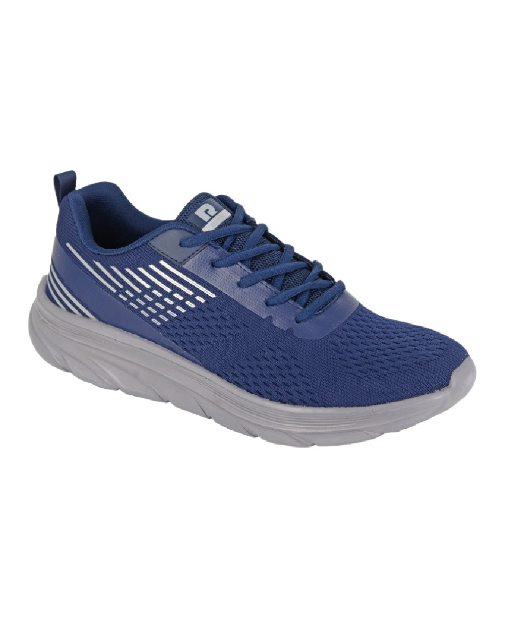 Navy Blue Coloured Dek Mens Kestrel Lace Up Superlight Trainers on White Background
