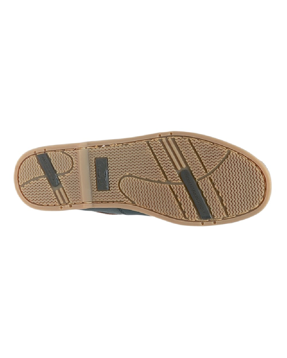 Navy Brown Coloured Dek Mens Moccasin Boat Shoes on White Background
