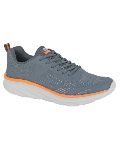 Grey Coloured Dek Mens Orbiter Superlight 6 Eye Lace Trainers on White Background
