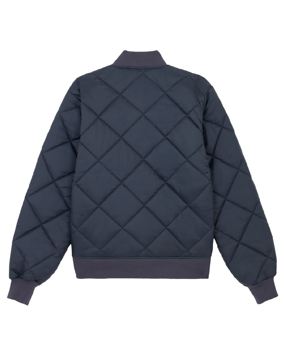 Dark Navy Coloured Dickies Mens Diamond Quilted Nylon Jacket on White Background
