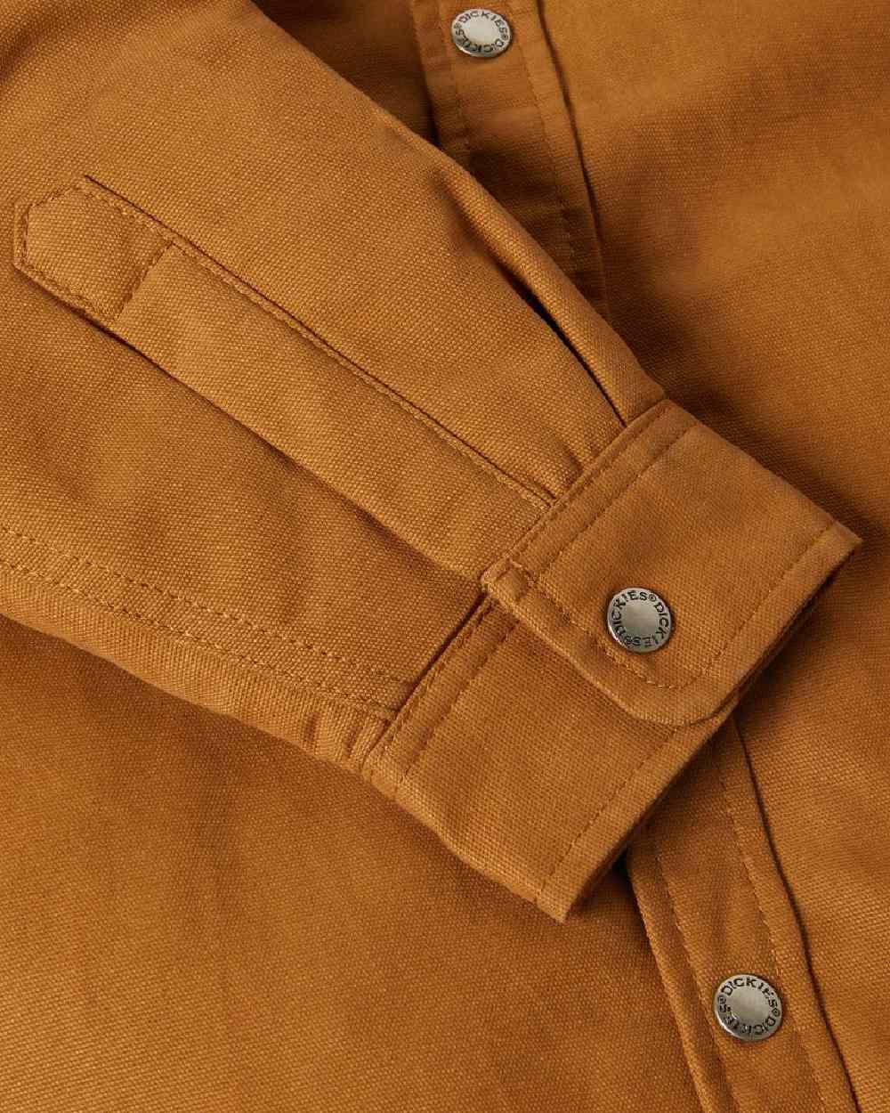 Brown Duck Coloured Dickies Mens Duck Shirt Jacket on White Background
