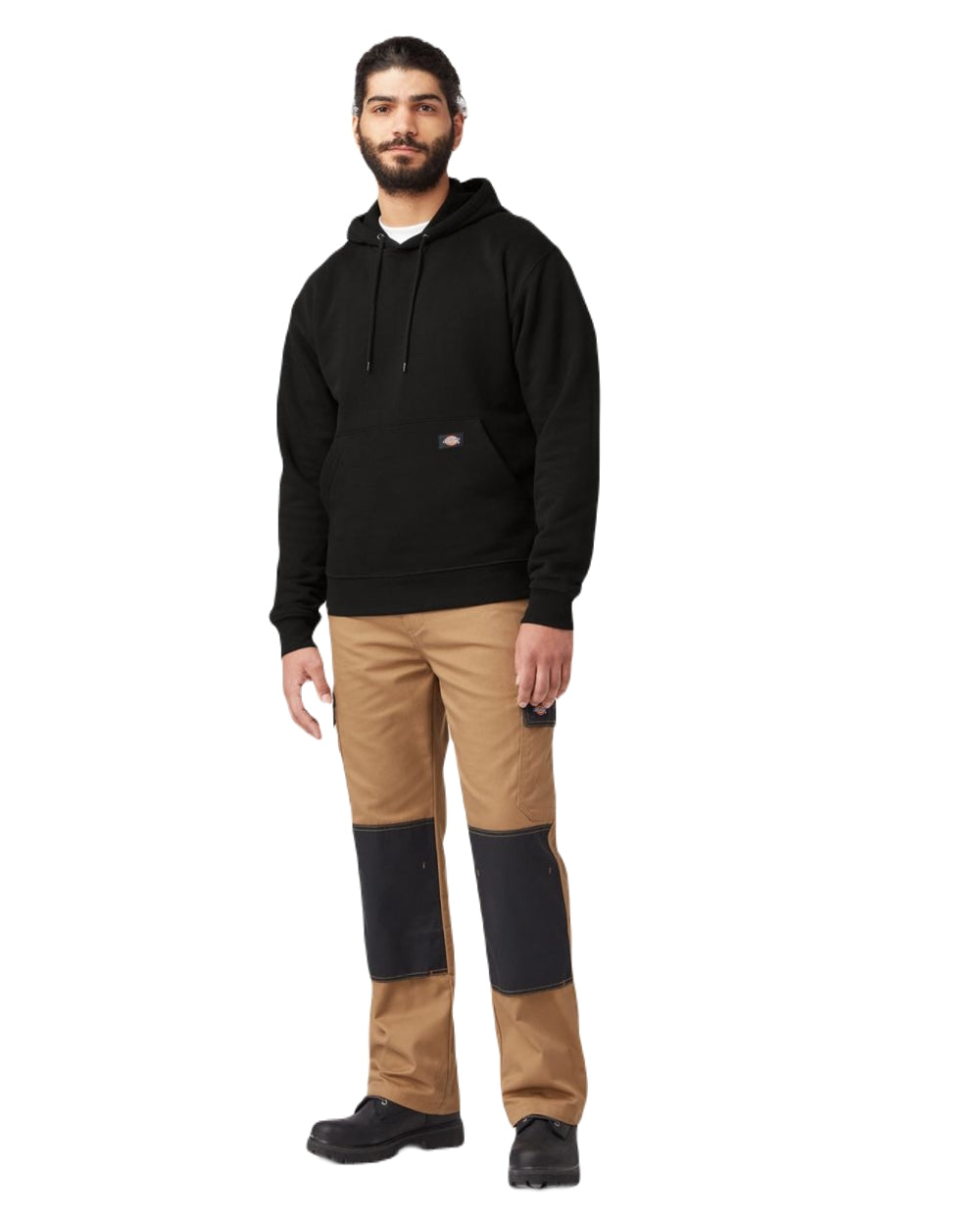 Black Coloured Dickies Mens Everyday Fleece Hoodie on White Background
