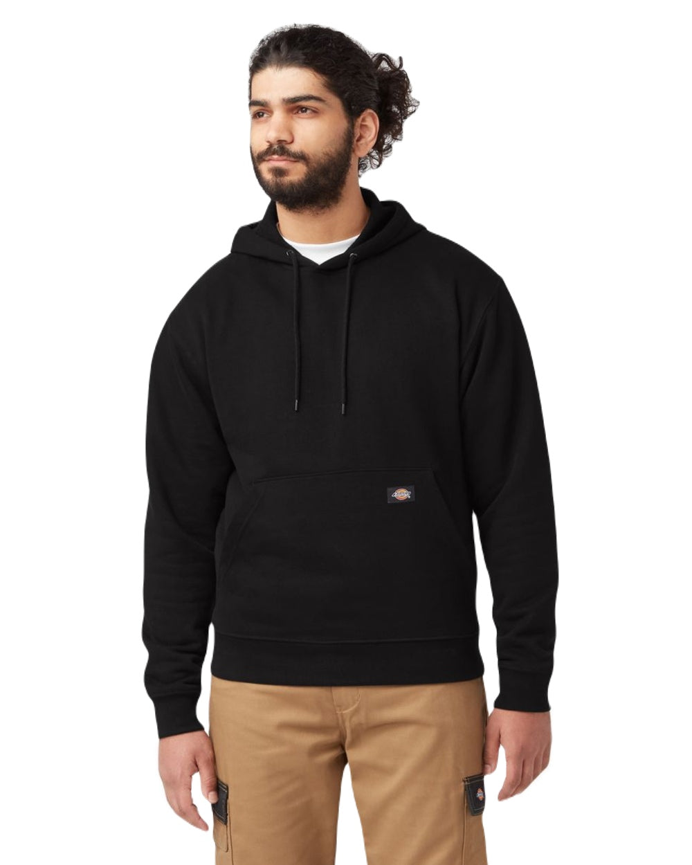 Black Coloured Dickies Mens Everyday Fleece Hoodie on White Background
