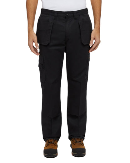Black Coloured Dickies Mens Everyday Holster Trousers on White Background
