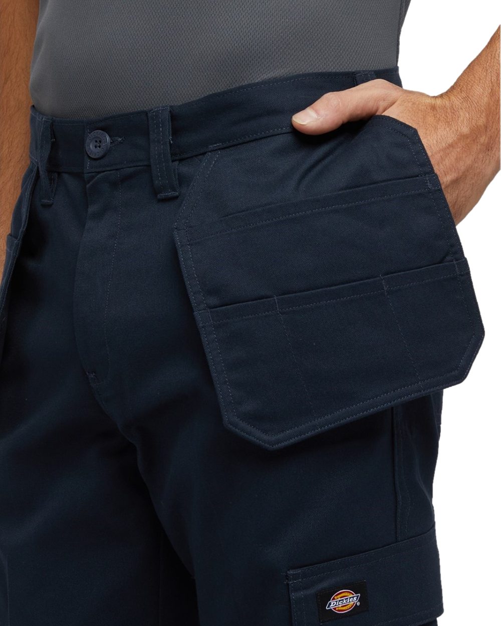 Dark Navy Coloured Dickies Mens Everyday Holster Trousers on White Background
