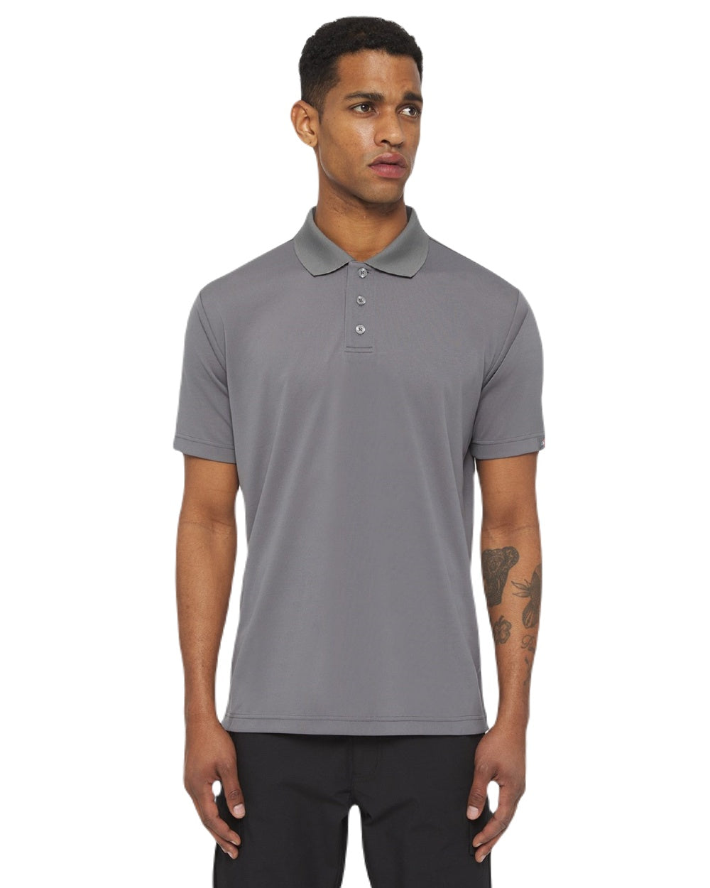 Grey Coloured Dickies Mens Everyday Polo Shirt on White Background
