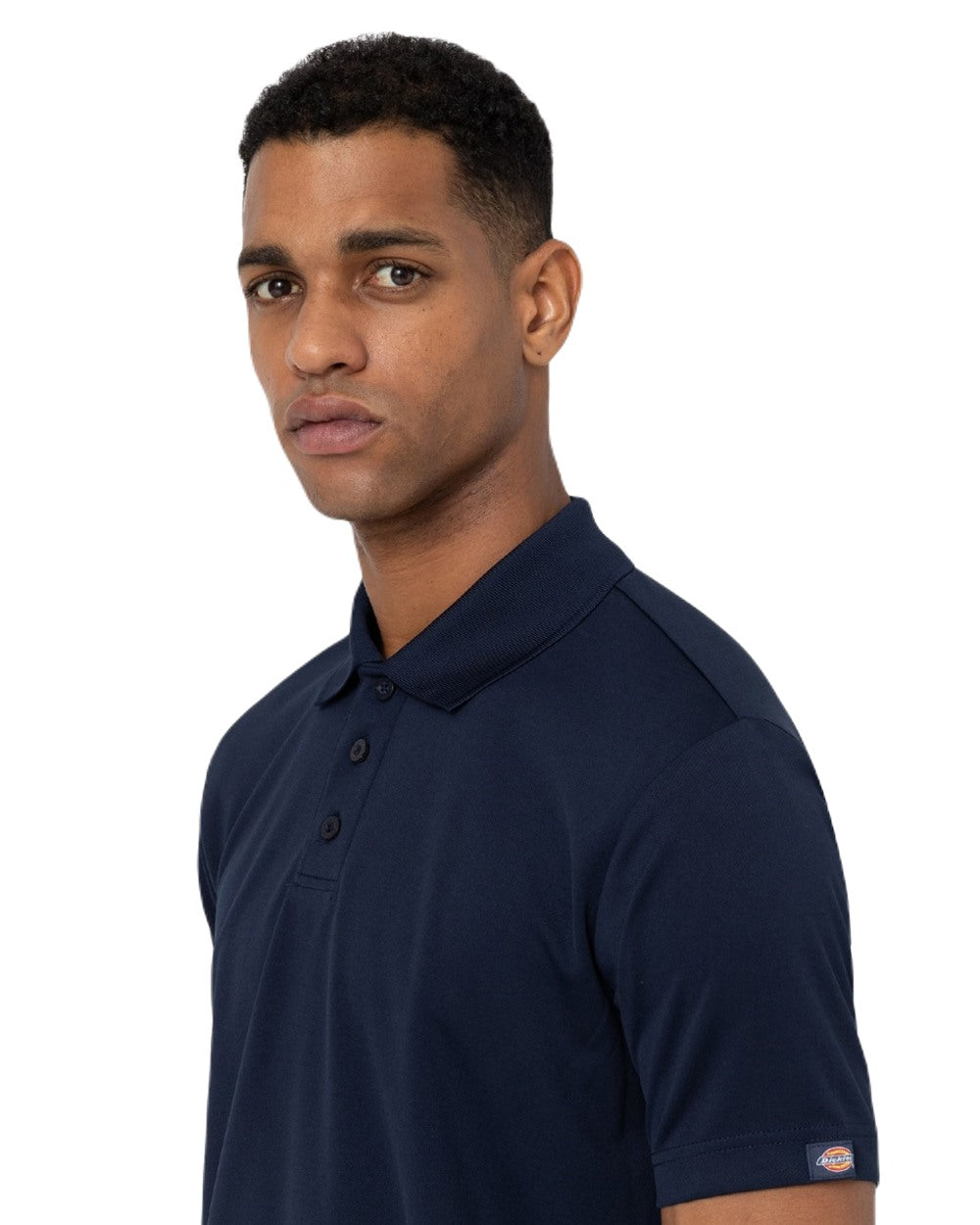 Night Navy Coloured Dickies Mens Everyday Polo Shirt on White Background
