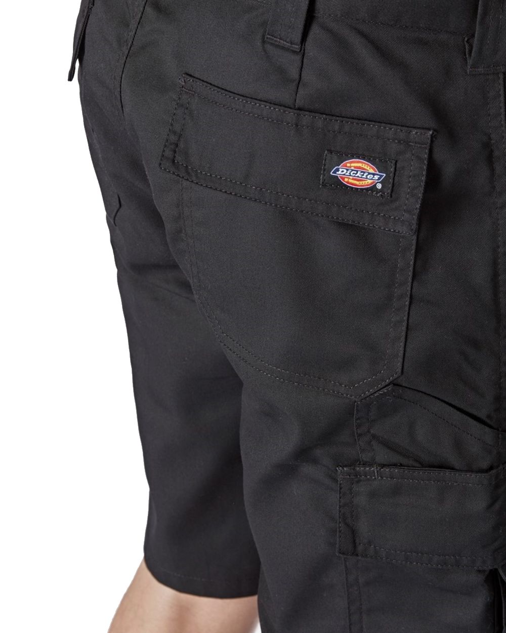 Black Coloured Dickies Mens Everyday Shorts on White Background
