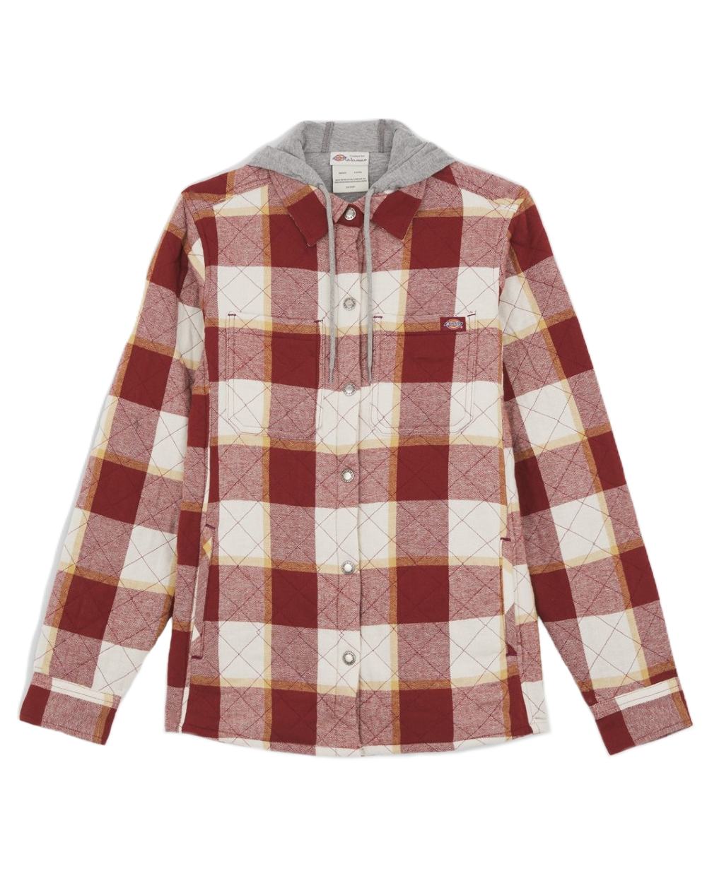 Fired Brick Coloured Dickies Womens Flannel Shirt Jacket on White Background

