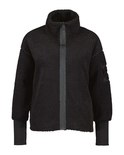 Black coloured Didriksons Full-Zip Fleece Jacket on White background 
