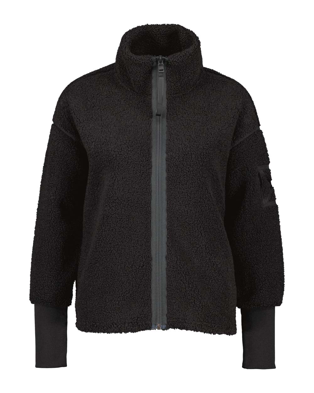 Black coloured Didriksons Full-Zip Fleece Jacket on White background 