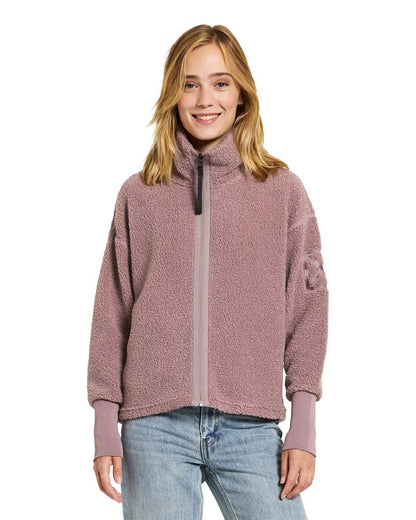 Faded Wine coloured Didriksons Full-Zip Fleece Jacket on White background 