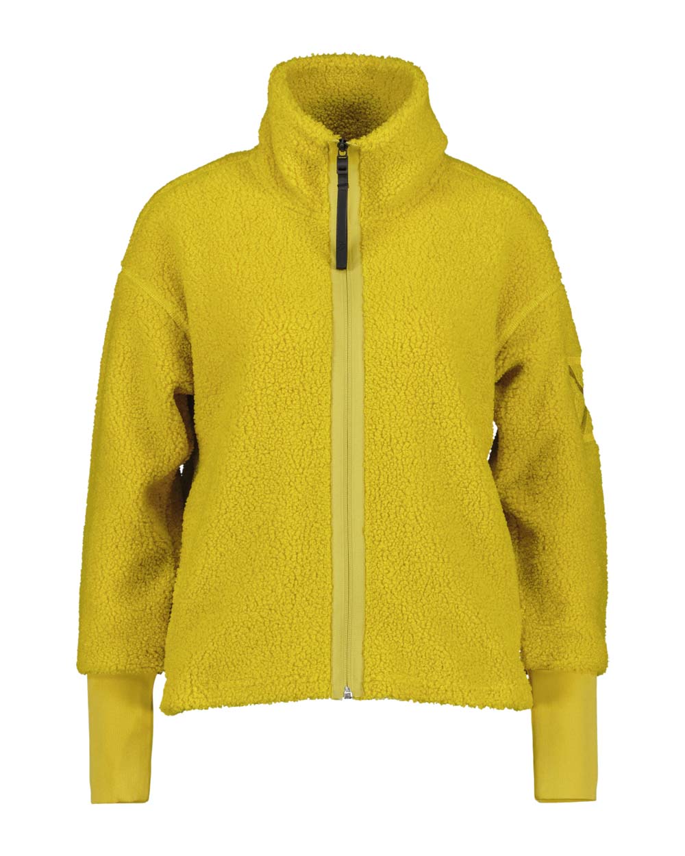Yellow Bloom coloured Didriksons Full-Zip Fleece Jacket on White background 