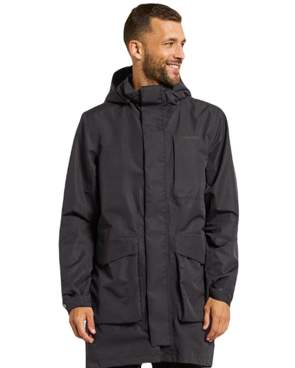 Black Coloured Didriksons Andreas Unisex Parka 2 On A White Background 