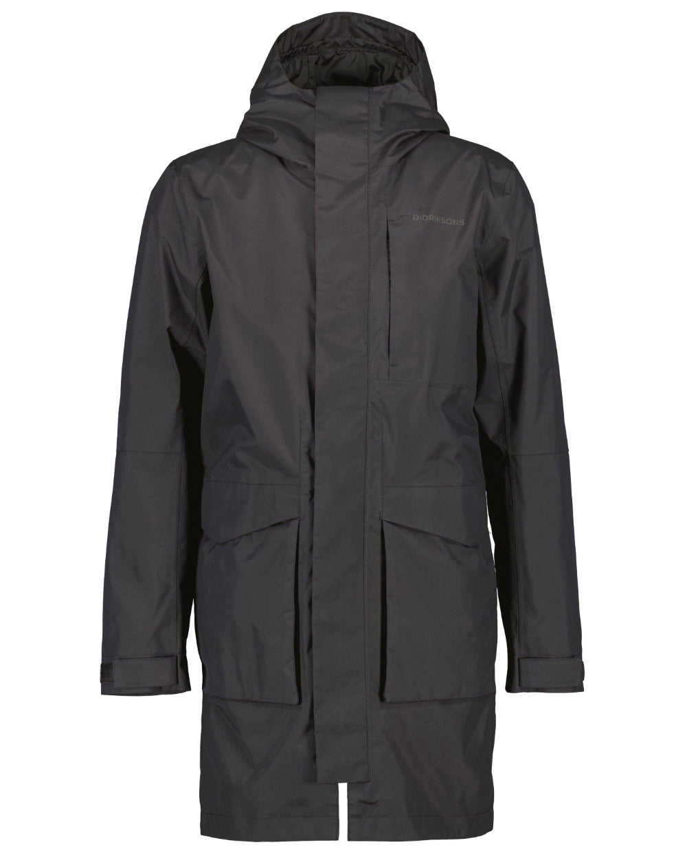 Black Coloured Didriksons Andreas Unisex Parka 2 On A White Background 