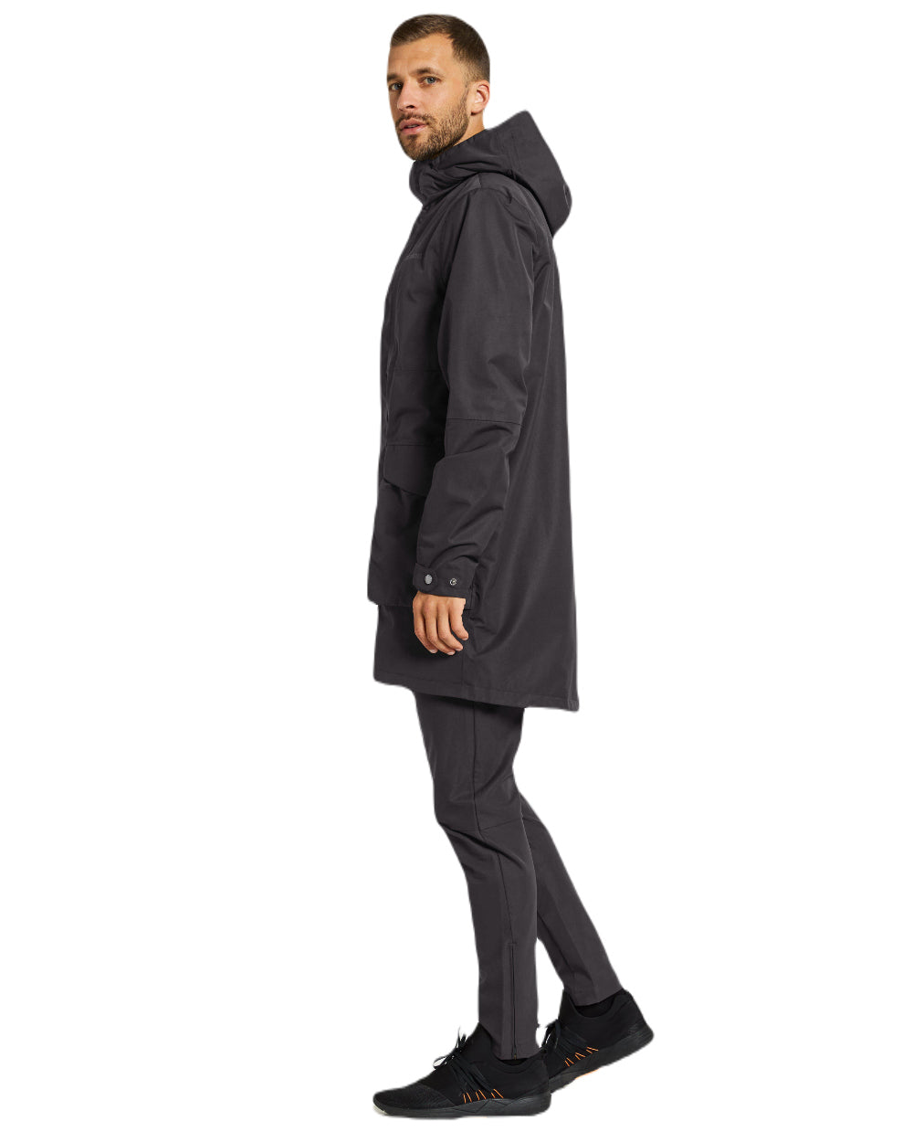 Black Coloured Didriksons Andreas Unisex Parka 2 On A White Background 