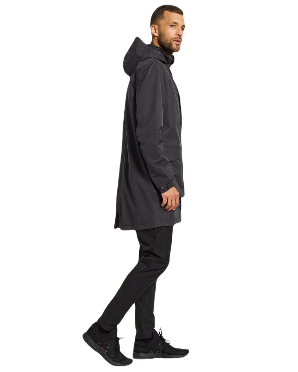 Black Coloured Didriksons Andreas Unisex Parka 2 On A White Background 