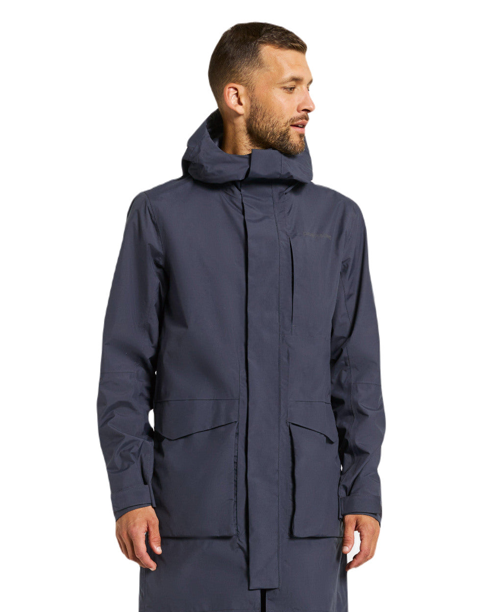 Dark Night Blue Coloured Didriksons Andreas Unisex Parka 2 On A White Background 