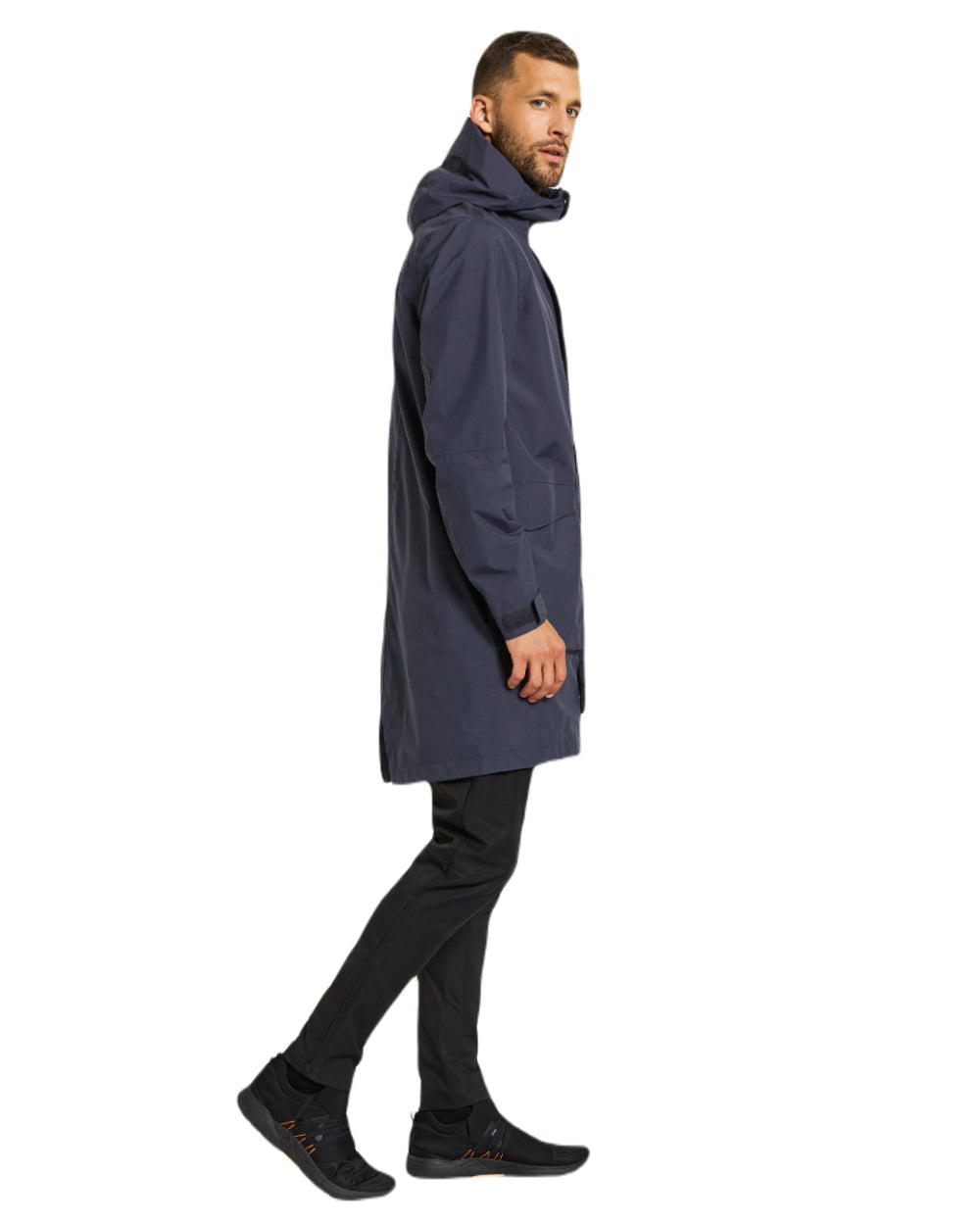 Dark Night Blue Coloured Didriksons Andreas Unisex Parka 2 On A White Background 