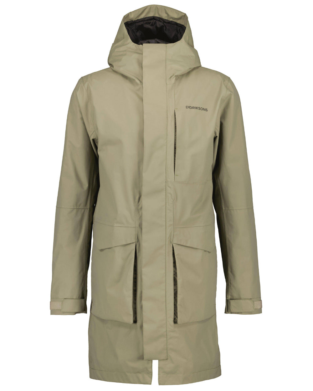 Mistel Green Coloured Didriksons Andreas Unisex Parka 2 On A White Background 