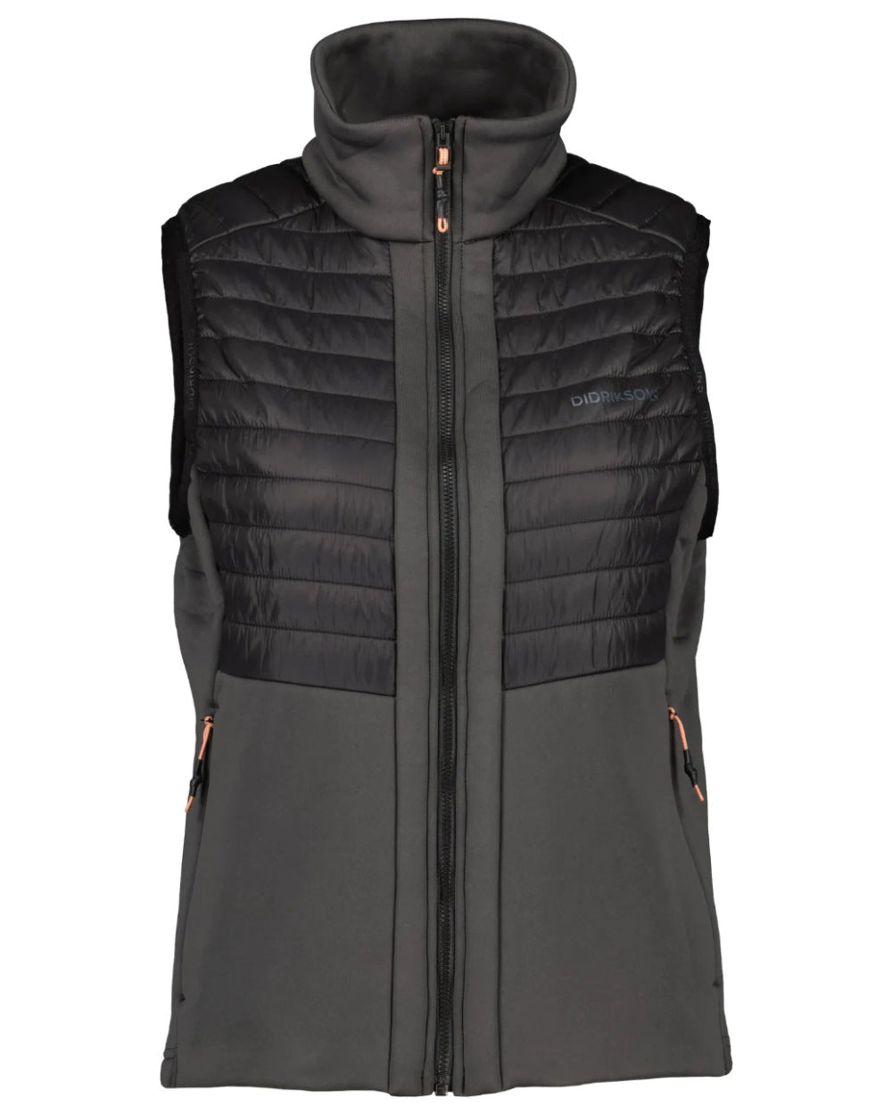 Coal Black Coloured Didriksons Annema Womens Vest On A White Background 